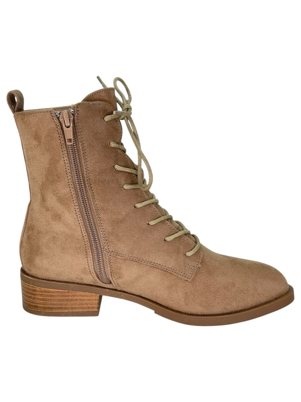 Journee Collection Vienna Taupe Microsuede Womens Ankle Boots Size 7M - Picture 5 of 11